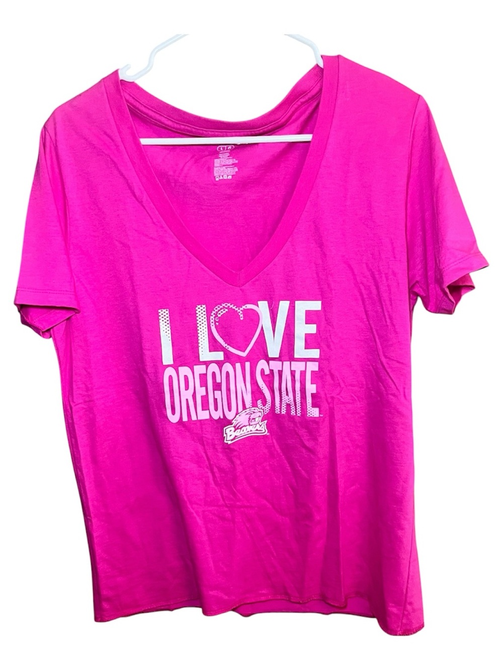 Oregon State 'I Love' V-Neck Tee - Pink